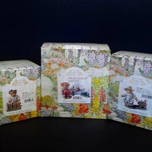 CHERISHED TEDDIES 2002 MEMBERS ONLY SET OF 3 GARDEN COLLECTION   EXCELLENT COND